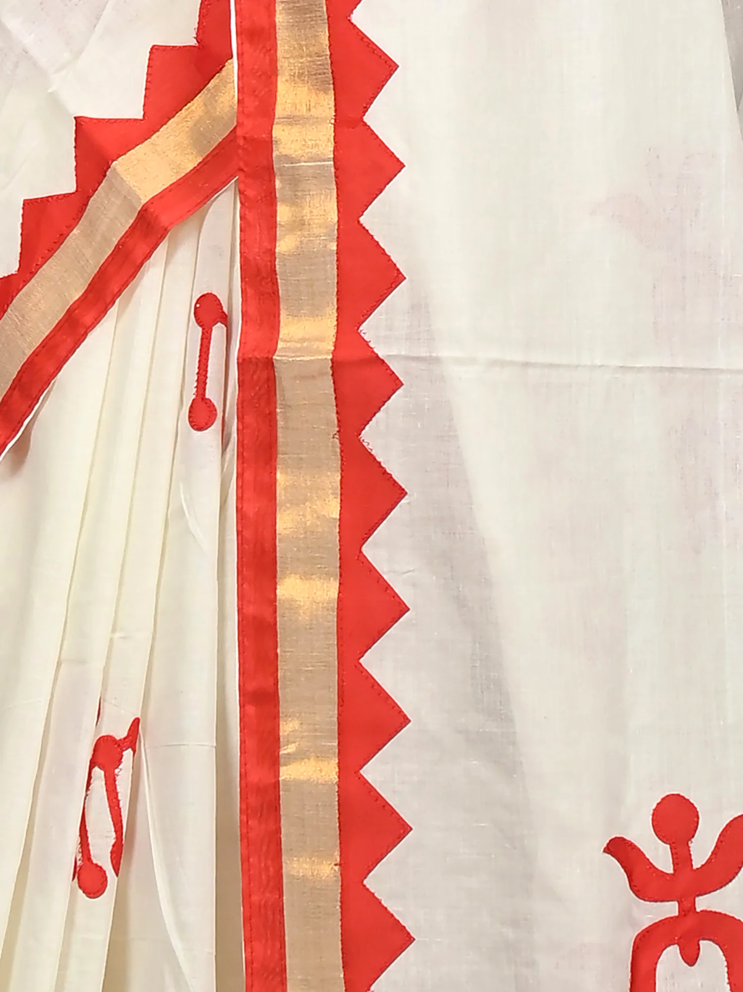 White Red Pure Cotton Borma Handloom Saree (2263)